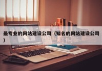 最专业的网站建设公司（知名的网站建设公司）