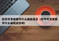 软件开发需要学什么编程语言（软件开发需要学什么编程语言呢）