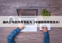 国内公司软件开发能力（中国软件开发技术）