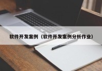 软件开发案例（软件开发案例分析作业）