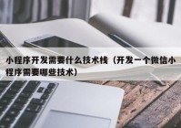 小程序开发需要什么技术栈（开发一个微信小程序需要哪些技术）