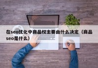 在seo优化中商品权主要由什么决定（商品seo是什么）