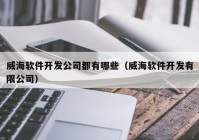 威海软件开发公司都有哪些（威海软件开发有限公司）