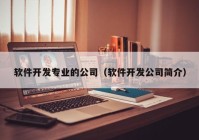 软件开发专业的公司（软件开发公司简介）