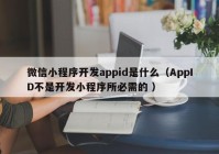 微信小程序开发appid是什么（AppID不是开发小程序所必需的 ）