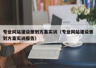 专业网站建设策划方案实训（专业网站建设策划方案实训报告）