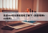 抖音seo优化排名轻松了解下（抖音视频seo软件）