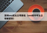 深圳seo优化公司排名（seo排名优化公司哪家好）